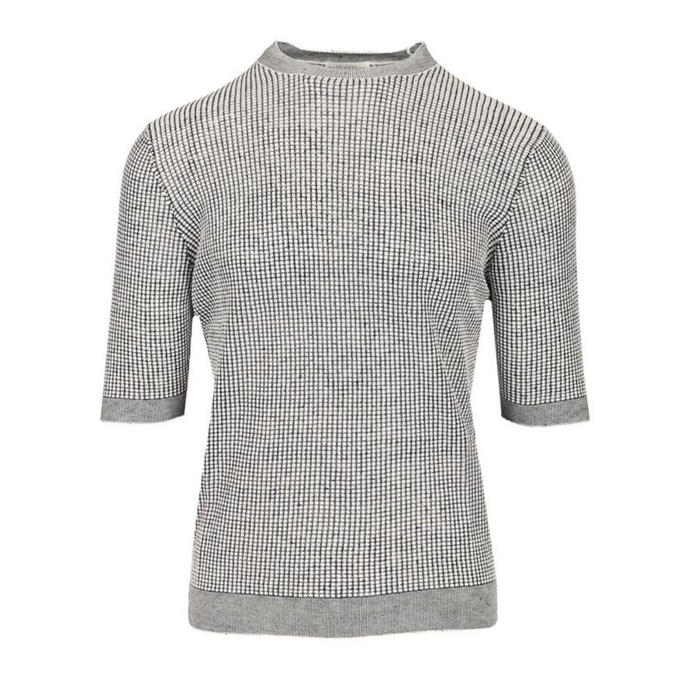 Ballantyne Men Short-Sleeved Rice Stitch Sweater